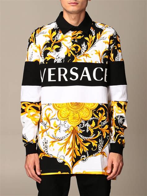 versace men polo|versace long sleeve polo.